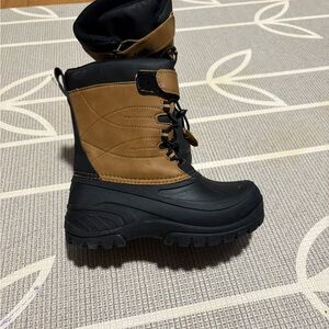 totes Kids Black and Brown Rain & Snow Boots